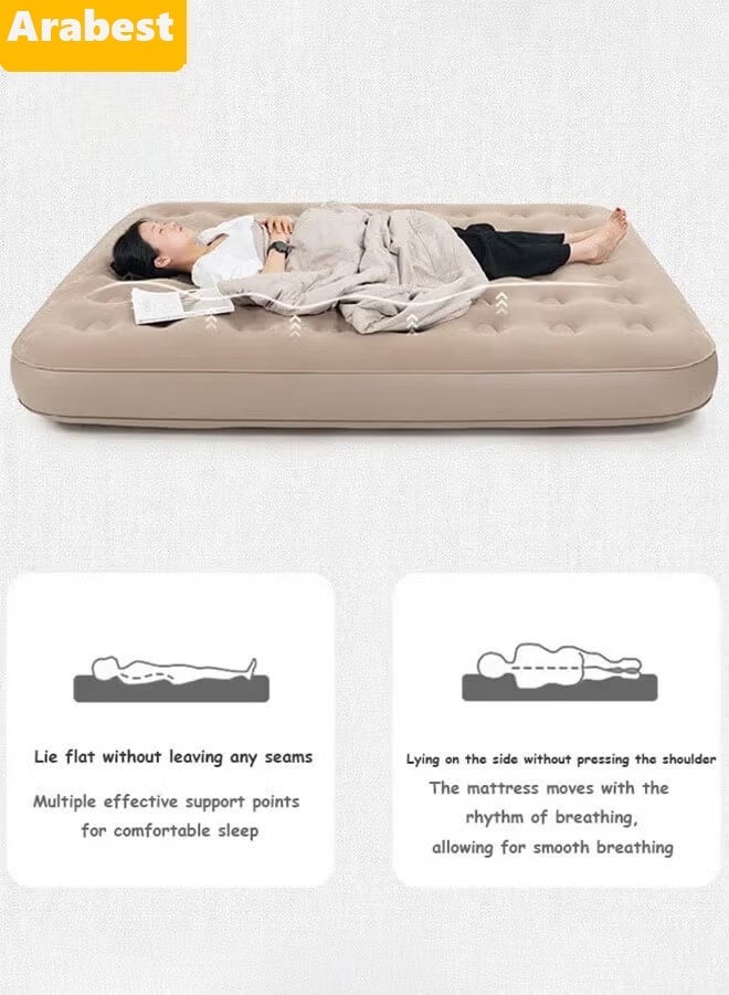 Arabest Self-Inflating Single Air Mattress | 2-Min Quick Inflation/Deflation Built-in Pump | Portable Camping Bed with Inflatable Pillow, Repair Kit & Storage Bag | High weight capacity | for Home, Travel, Guests - Image 3