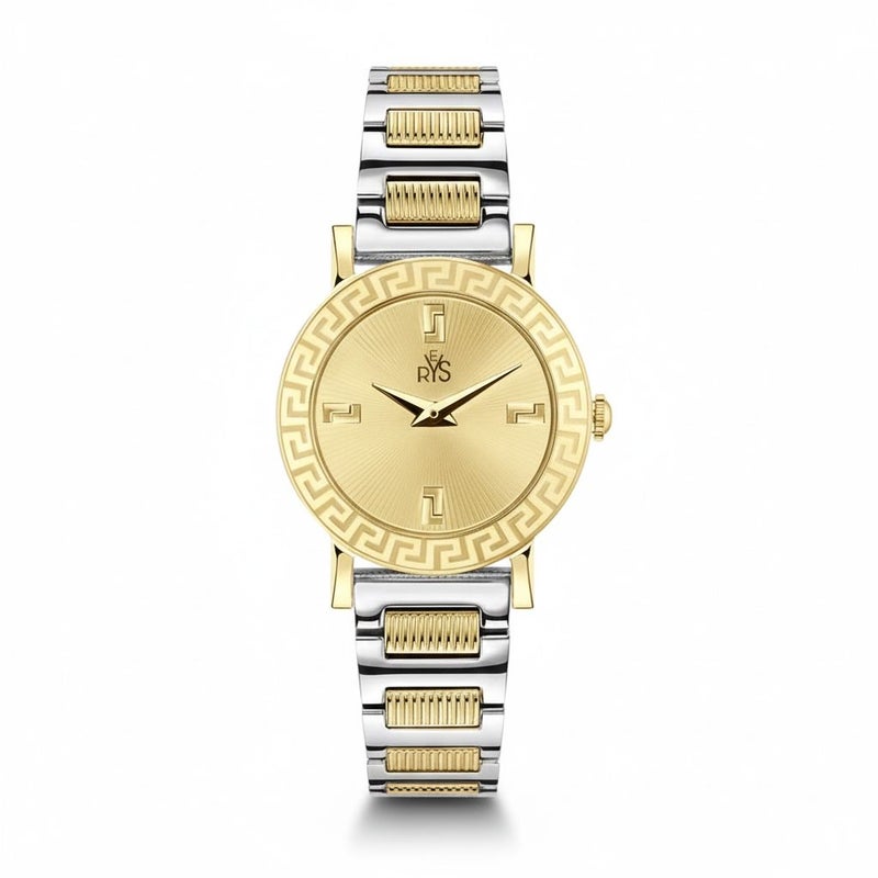 REYS WATCH WATCH FOR WOMEN-STAINLESS STEEL-GOLD DIAL R2045-TGGS