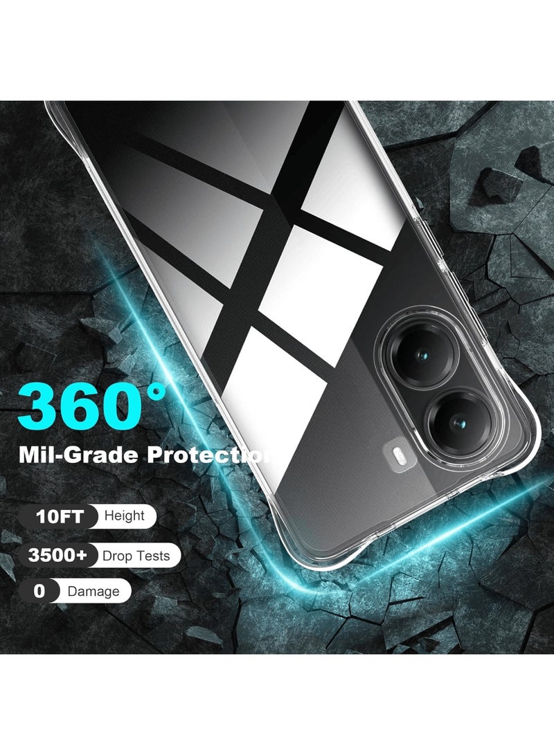 اووكاي [1+2] جراب Xiaomi Poco X7 Pro 5G مع واقي شاشة (قطعتين)، ممتص صدمات رفيع من مادة TPU بحافة ناعمة مع زوايا معززة غطاء واقٍ شفاف (شفاف) - Image 4