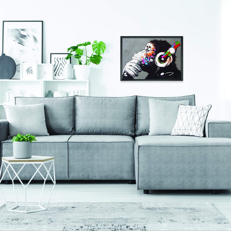 Decords Banksy Monkey Graffiti Wall Art Poster For Guys - Gamer Room Music Decor - Cuadros De Pared De Sala Modernos Pare Decorativos - 22x16 inches  - Image 3
