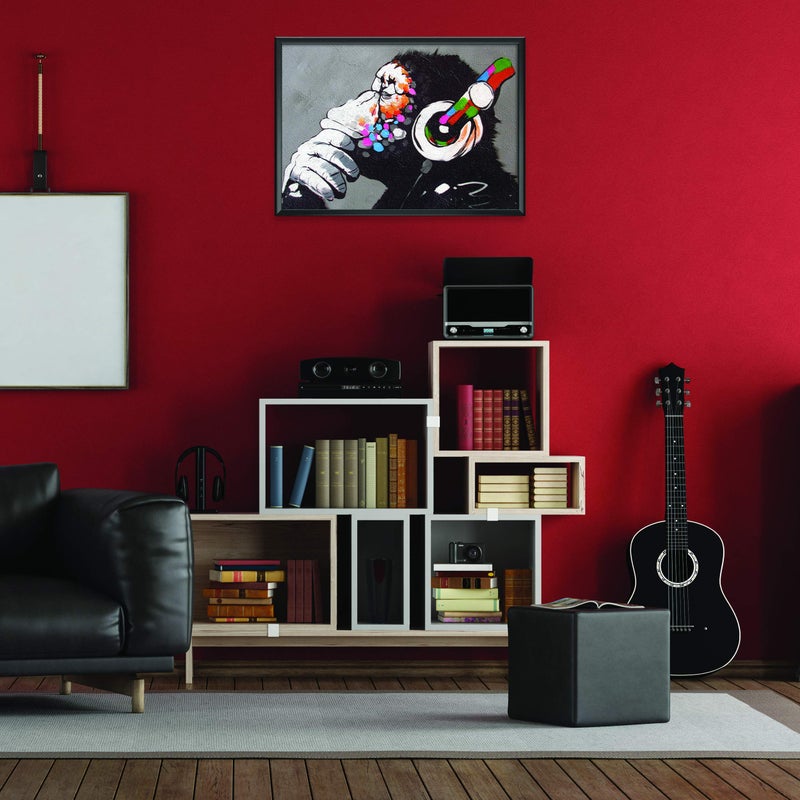 Decords Banksy Monkey Graffiti Wall Art Poster For Guys - Gamer Room Music Decor - Cuadros De Pared De Sala Modernos Pare Decorativos - 22x16 inches  - Image 4