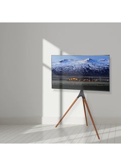 SKY-TOUCH SKY-TOUCH 45"-65" TV Stand Easel with Tripod Base, Height Adjustable Swivel TV Floor Stand, Dark Walnut Legs,for LED LCD Screens, Max VESA 600x400mm, 77lbs Capacity,(Install Manual Included)  - Image 3
