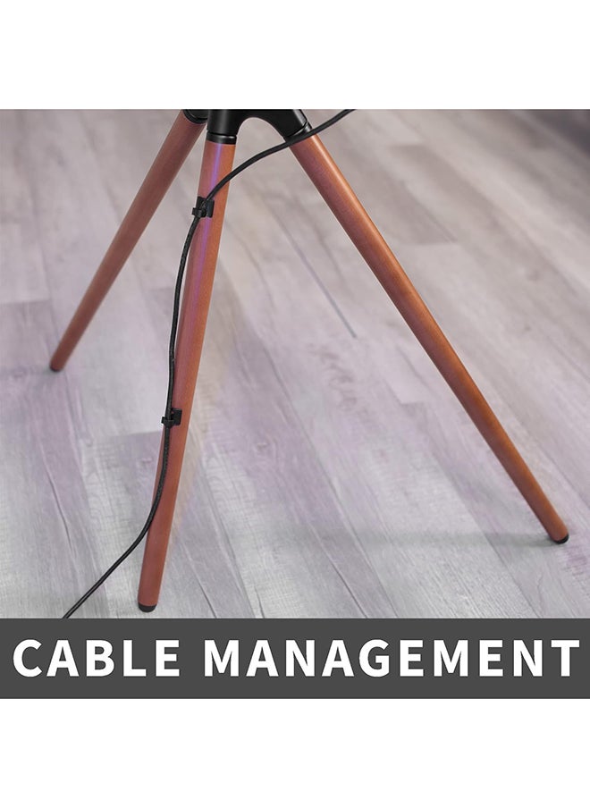 SKY-TOUCH - SKY-TOUCH 45"-65" TV Stand Easel with Tripod Base, Height Adjustable Swivel TV Floor Stand, Dark Walnut Legs,for LED LCD Screens, Max VESA 600x400mm, 77lbs Capacity,(Install Manual Included) - Image 1