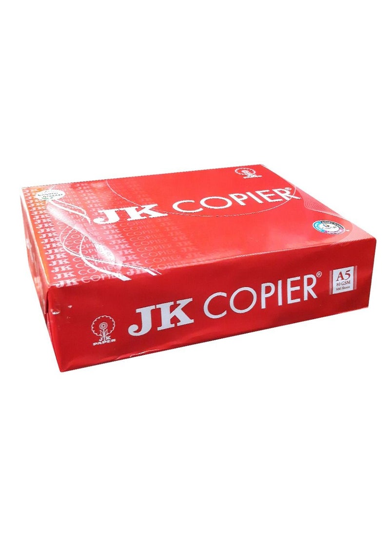 JK Copier A5 Paper 500 Sheets 80 GSM for Printing Copying Writing  - Image 1