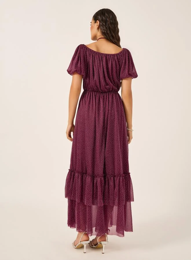 Styli Polka Dot Maxi Dress