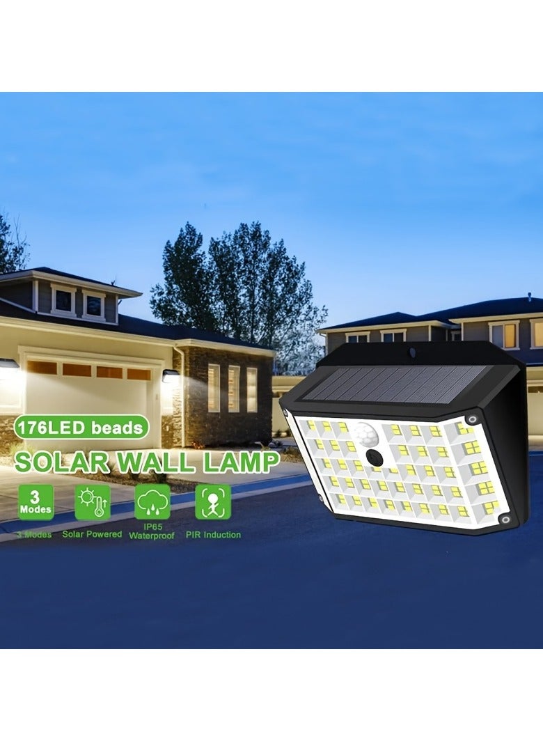 AROAQ 176LED Smart Wall Solar Light with Motion Sensor for Outdoor Garden 3 Modes Street Lamp for Yard Path Wall Lamp Garage Garden - Image 1