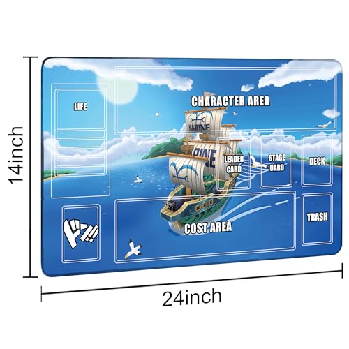 Extalas Playmat for One Piece Card Game 24x14 Inches with NonSlip Rubber Zones Design a Professional Storage Bag Included Plus a LimitedTime Gift of a Set of 20 Damage Counters Sky Ship - Image 5