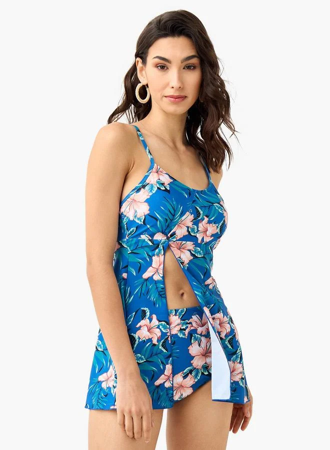 سبلاش فيڤ طقم سباحة نسائي بطبعات زهور وحمالات