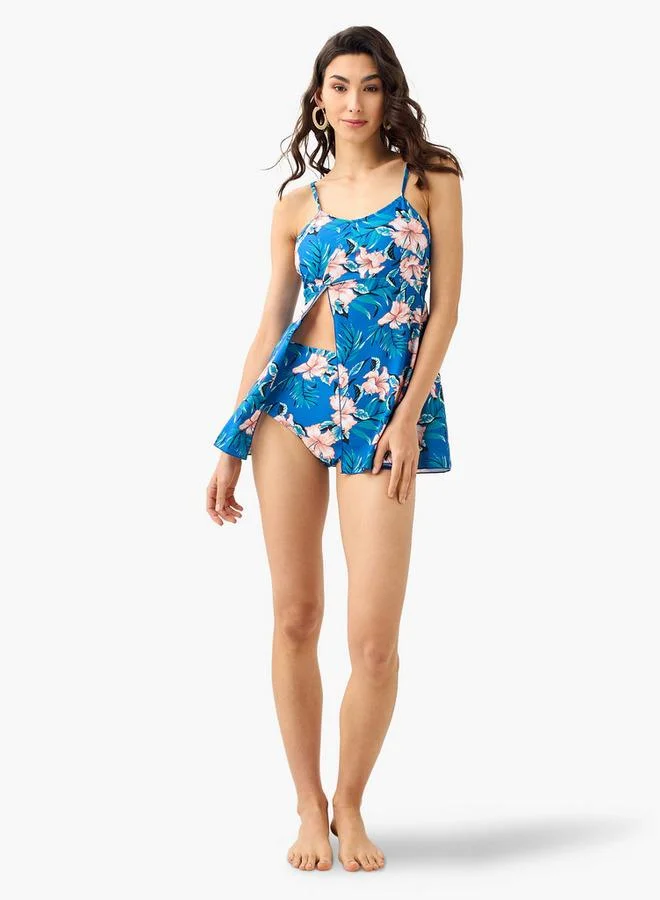 سبلاش فيڤ طقم سباحة نسائي بطبعات زهور وحمالات