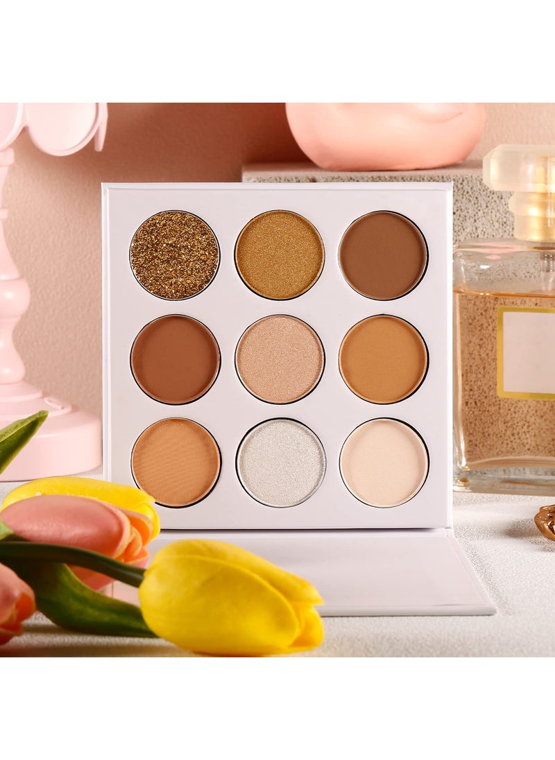 ecofavor - ecofavor Brown Eyeshadow Palette Nude Natural Matte Shimmer Glitter 9 Colors,Highly Pigmented Waterproof Warm Eye Shadows Pallet, Naked Earth Tones Makeup Palettes, Easy to Blend for Beginners - Image 1
