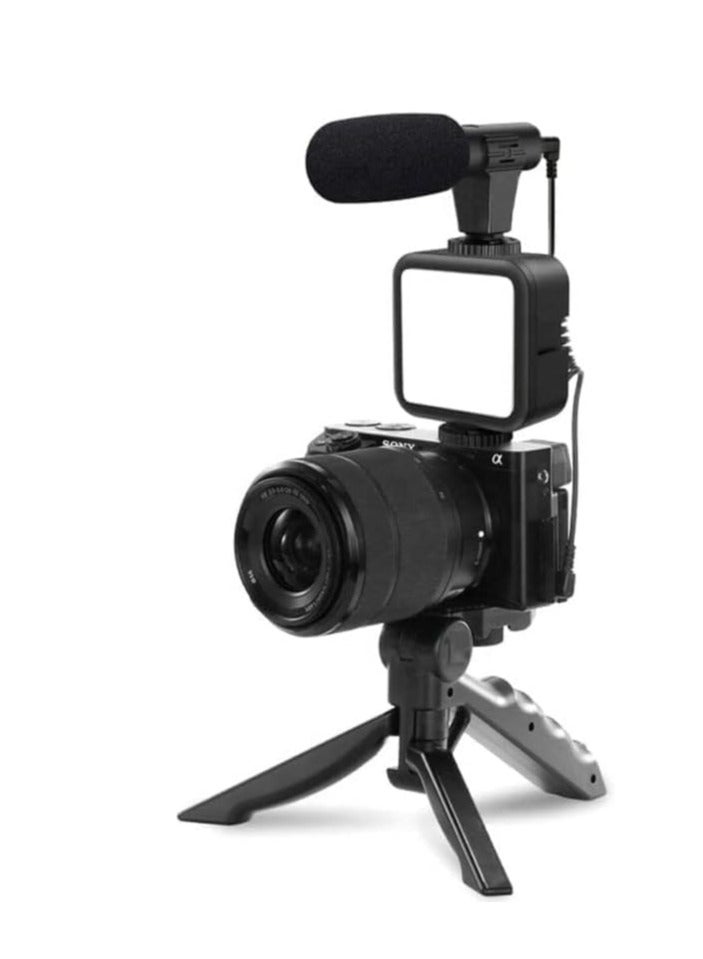 ELTRAZONE Smartphone & Camera Vlogging Studio Kits Video Shooting Photography Suit with Microphone LED Fill Light Mini Tripod  - Image 3