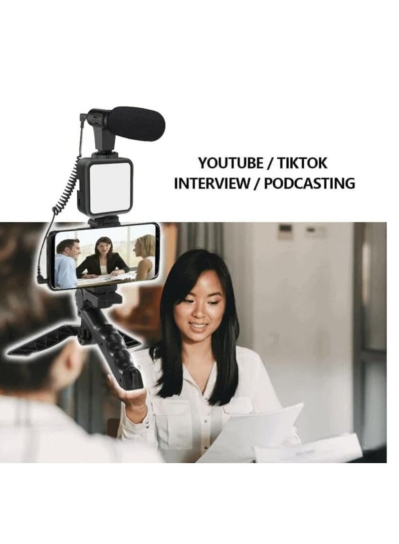 ELTRAZONE Smartphone & Camera Vlogging Studio Kits Video Shooting Photography Suit with Microphone LED Fill Light Mini Tripod  - Image 2