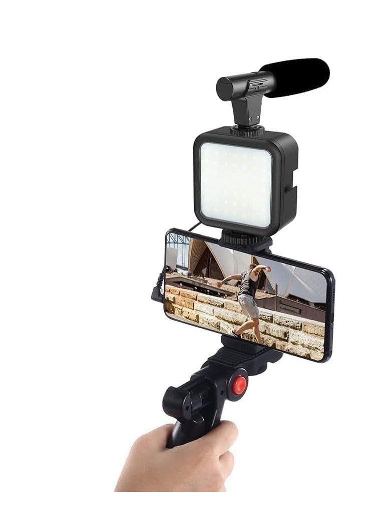 ELTRAZONE Smartphone & Camera Vlogging Studio Kits Video Shooting Photography Suit with Microphone LED Fill Light Mini Tripod  - Image 4