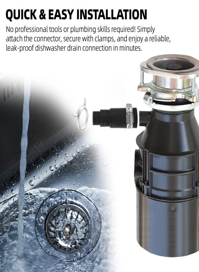 TonGass DWC-00 Dishwasher Connector Kit Compatible with In-sinkerator Garbage Disposals, Garbage Disposal Dishwasher Drain Hose Adapter - Include 1 Inlet Connector, 1 Hose Clamp and 3 Spring Clamps - Image 5