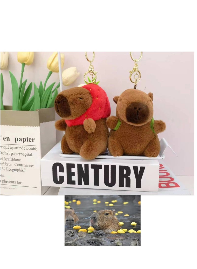 2-Piece, Capybara Key Rings, Key Chains for Bags Luggages and Car Keys