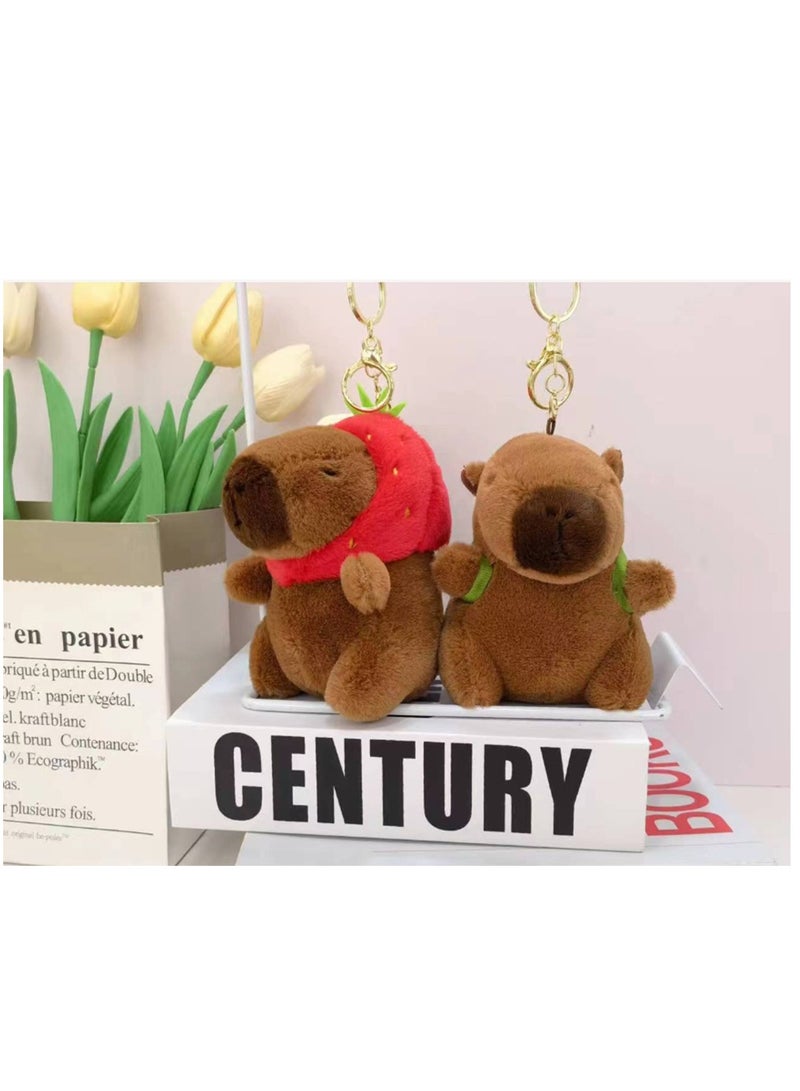 2-Piece, Capybara Key Rings, Key Chains for Bags Luggages and Car Keys
