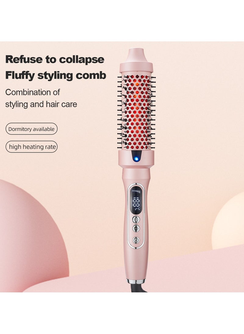 عام مشط تجعيد بالأشعة تحت الحمراء - مشط تسريح ثنائي الوظيفة (تجعيد وتنعيم)، خاص لتكثيف الشعر القصير، فرشة تجعيد منزلية، أيونات سالبة للعناية بالشعر، تصميم مقاوم للحرارة، درجة حرارة قابلة للتعديل - Image 3