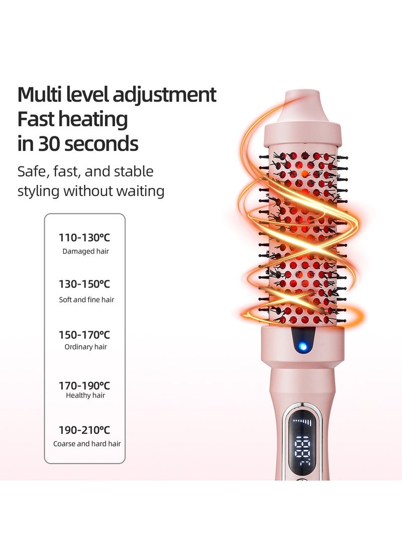عام مشط تجعيد بالأشعة تحت الحمراء - مشط تسريح ثنائي الوظيفة (تجعيد وتنعيم)، خاص لتكثيف الشعر القصير، فرشة تجعيد منزلية، أيونات سالبة للعناية بالشعر، تصميم مقاوم للحرارة، درجة حرارة قابلة للتعديل - Image 2