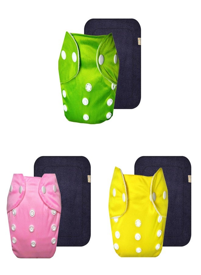 حفاضات قماشية دمبلدو لايت مع حشوة رمادية (عبوة من 3) | ملائمة محكمة | وسادة ماصة من 6 طبقات | سريعة الجفاف | تغيير حفاضات بدون قلق | من 3 أشهر إلى سنتين | للجنسين - Image 1