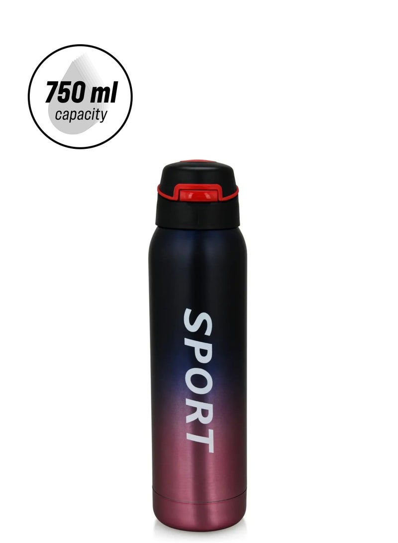 سبال أفضل زجاجة مياه ترمس رياضية مستوردة سعة 750 مل مع كوب عازل من القش - Image 1