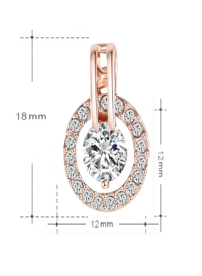 Aaishwarya 18K Rose Gold Plated Austrian Crystal Stud Earrings | Waterproof Anti-Tarnish Jewelry | Gift for Women and Girls | Sparkling Dainty Earrings | Elegant Crystal Studs - Image 2