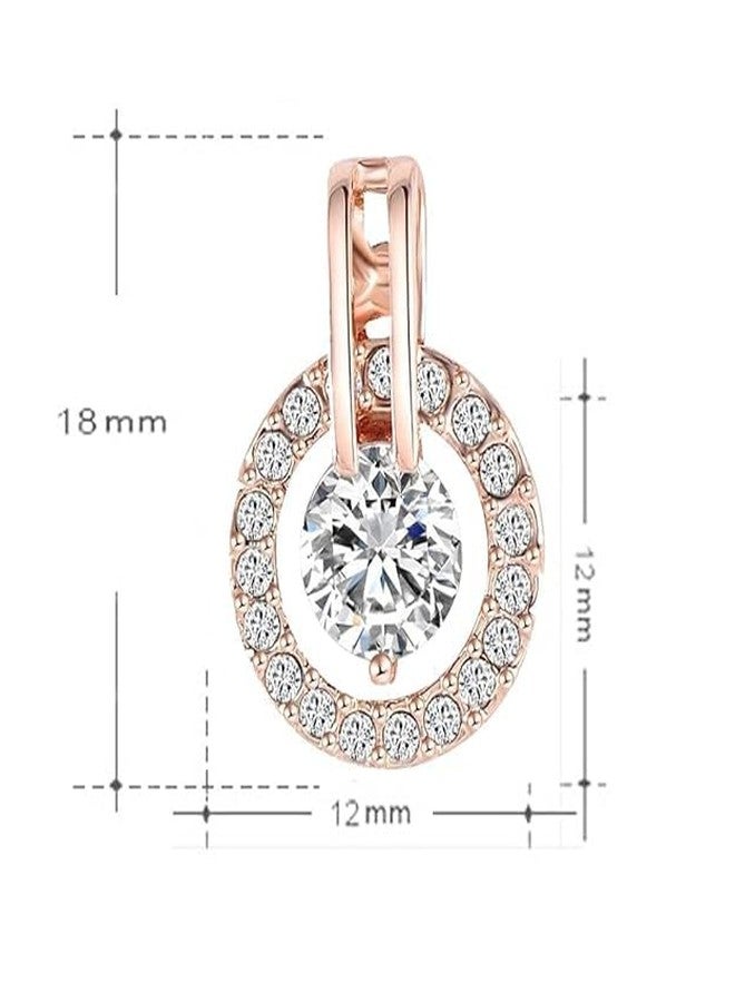 Aaishwarya 18K Rose Gold Plated Austrian Crystal Stud Earrings | Waterproof Anti-Tarnish Jewelry | Gift for Women and Girls | Sparkling Dainty Earrings | Elegant Crystal Studs - Image 5