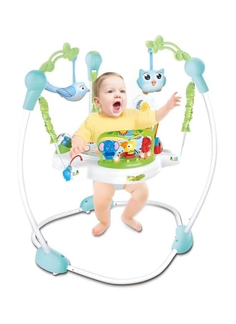 Baby Jumper - 360 degree baby bouncer seat, comfort and safety at all times. Features 360 Degree Medium Rotation Allowed Swivel Function - Flexible Bouncer for Kids with Music and Lights