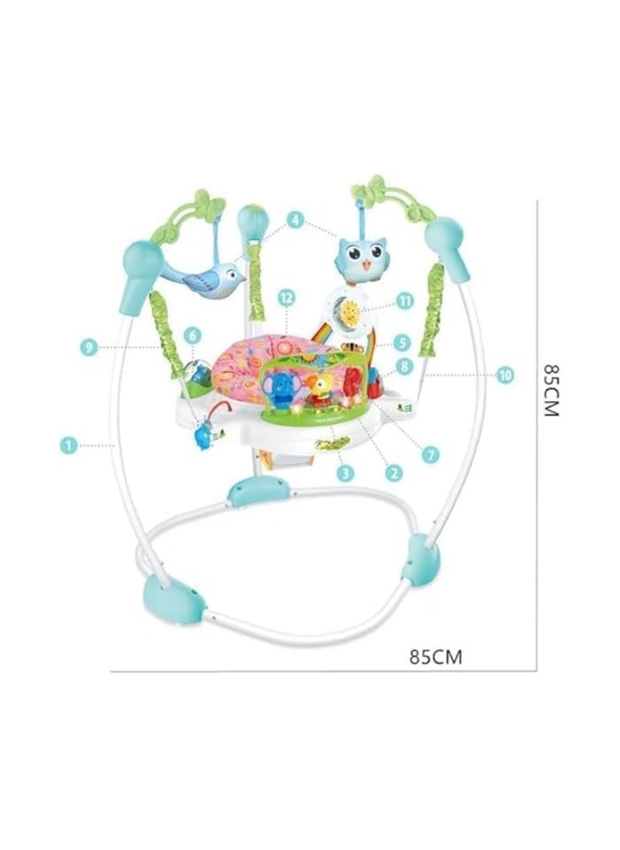 Baby Jumper - 360 degree baby bouncer seat, comfort and safety at all times. Features 360 Degree Medium Rotation Allowed Swivel Function - Flexible Bouncer for Kids with Music and Lights