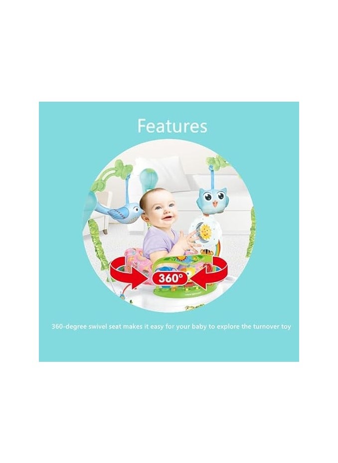 Baby Jumper - 360 degree baby bouncer seat, comfort and safety at all times. Features 360 Degree Medium Rotation Allowed Swivel Function - Flexible Bouncer for Kids with Music and Lights