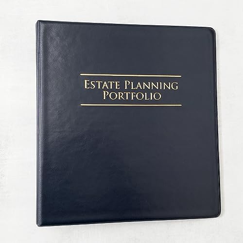 Nancy Nikko Estate Planning Portfolio 3-Ring Binders – Leather Like Feel with Gold Debossed Title. Dividers and Sheet Protectors Included (Estate Planning Portfolio, Navy, 2" Capacity) - Image 1