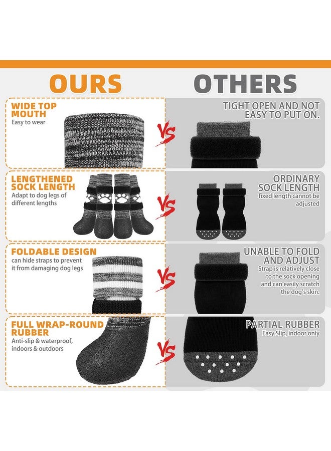 كولتيل جوارب مضادة للانزلاق للكلاب لمنع لعق الكفوف للرصيف الساخن/المبلل، أحذية طويلة مقاومة للماء للكلاب الثلجية وحماة الكفوف مع حزام للتحكم في الجر للأرضيات الخشبية للكلاب الصغيرة والمتوسطة والكبيرة - Image 4