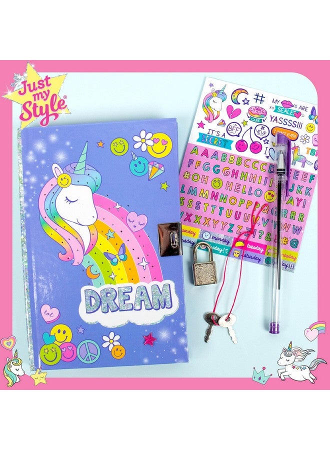 جاست ماي ستايل مذكرات مضيئة، مذكرات شخصية مع قفل ومفتاح، هدية رائعة للفتيات والمراهقين، مثالية لمخيم صيفي أو مخيم للنوم، مذكرات بقلم جل للأطفال من سن 6 و7 و8 و9 سنوات (قد تختلف العبوة) - Image 2