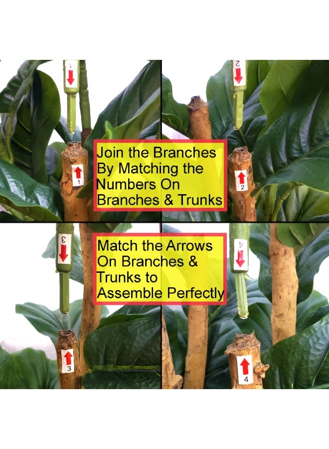 MAMATOONS 6ft (180cm) Artificial Fiddle Leaf Fig Tree with Natual Wood Trunk, Tall Fake Tree, Artificial Plant Faux Indoor Plant for Home, Office & Living Room Decor - Image 5