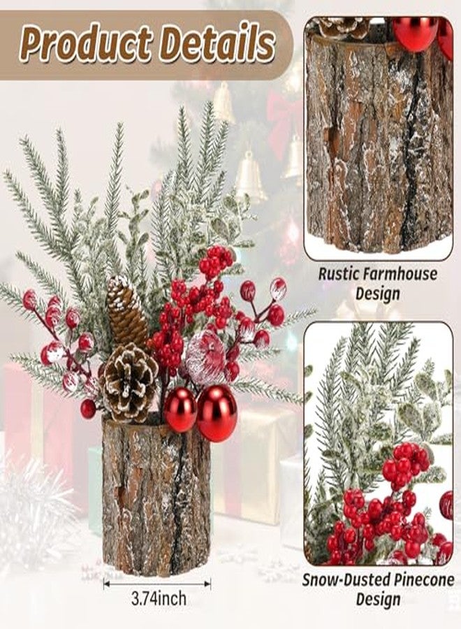 Mljsh Small Christmas Table Centerpiece with Pinecones & Red Berries, Rustic Farmhouse Christmas Centerpieces for Coffee Bar, Mantel, Kitchen Island,Window Sill & Entryway Table Holiday Decor (1pcs - Image 4