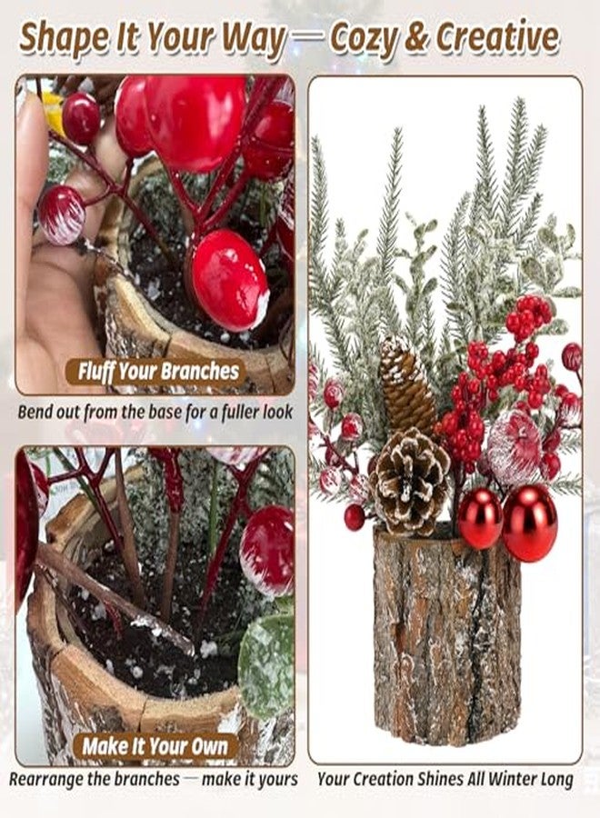 Mljsh Small Christmas Table Centerpiece with Pinecones & Red Berries, Rustic Farmhouse Christmas Centerpieces for Coffee Bar, Mantel, Kitchen Island,Window Sill & Entryway Table Holiday Decor (1pcs - Image 5