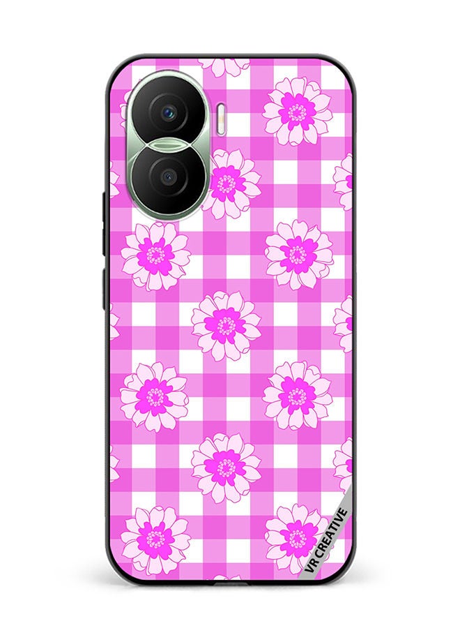 VR CREATIVE Protective Case Cover For Honor Play7T Pro Checkered Pattern Gingham Design Multicolour - Image 1
