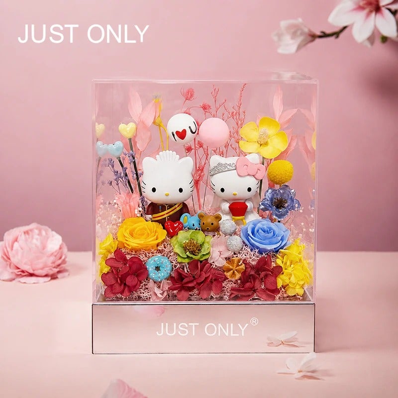 Sanrio Preserved Flower Bouquet  Gift Box for Girlfriends, Best Friends, Valentine's Day, Qixi Festival, or Birthdays - Image 1