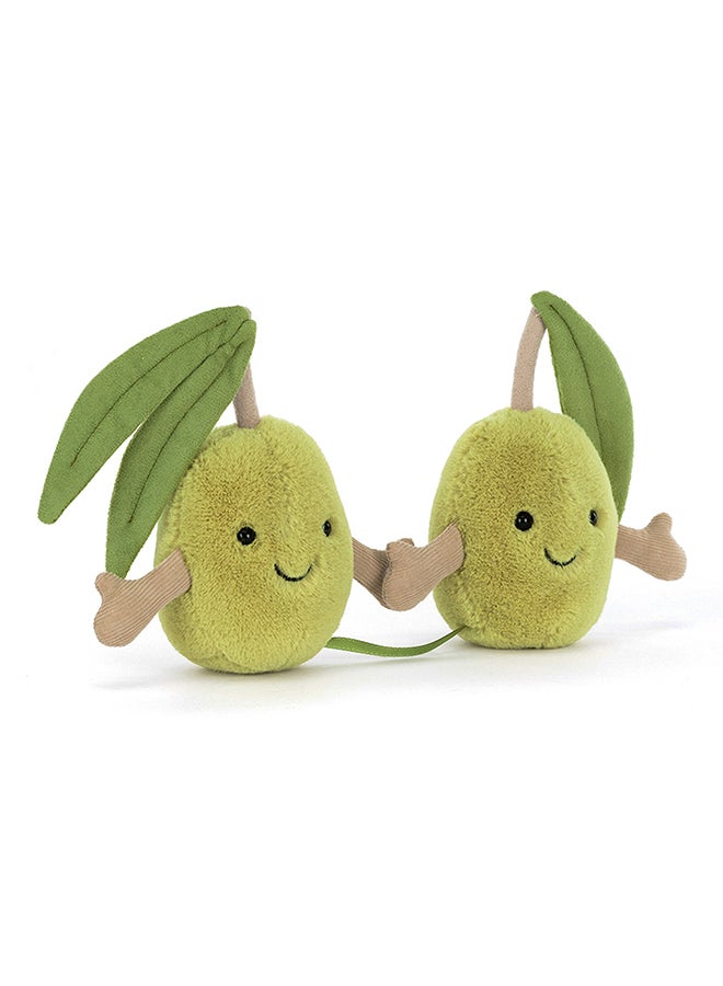 Jellycat لعبة دمى الزيتون المزدوجة من أميزيبلز – دمية زيتون ناعمة مبتسمة مع تفاصيل ورقية، لعبة محشوة بموضوع الطعام للأطفال، هدايا وزينة - Image 2