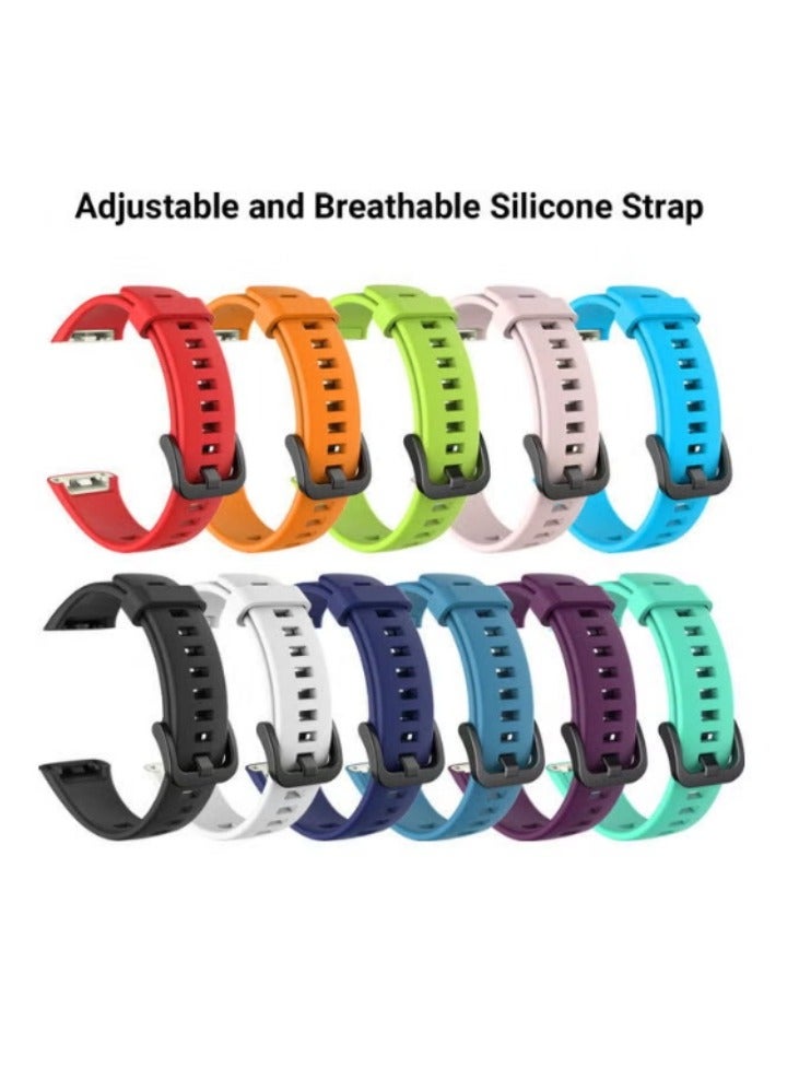 11-Piece Silicone Replacement Straps For Honor Band 6 Multicolour， Huawei Watch Silicone Replacement Strap ，Silicone Replacement Straps For Huawei Band 6，Honor Band 6  - Image 2