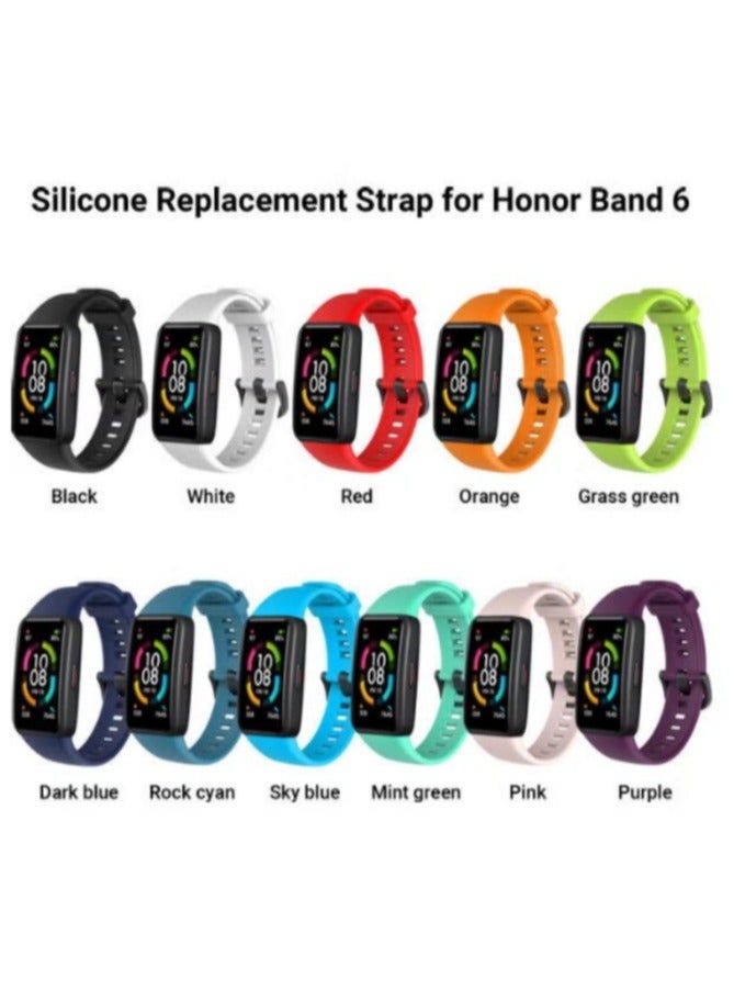 11-Piece Silicone Replacement Straps For Honor Band 6 Multicolour， Huawei Watch Silicone Replacement Strap ，Silicone Replacement Straps For Huawei Band 6，Honor Band 6  - Image 1