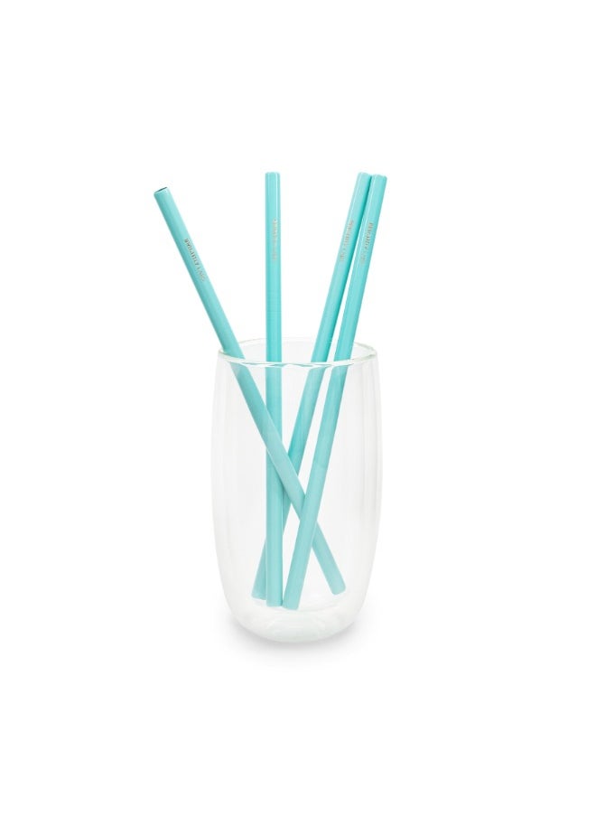 BRIGHTLY LABS Set of 4 Stainless Steel Reusable Straws with Cleaning Brush - Eco-Friendly Metal Drinking Straws Set for Sipping and Savoring Your Favorite Beverages  - Image 2