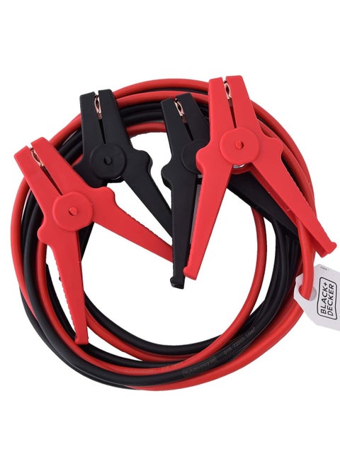 Black+Decker Car Jumper Cables 3m Length with Insulated Clamps