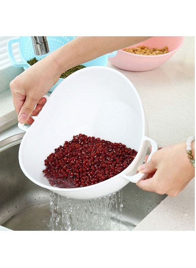 Concept home - Machine Basket Rice Wash Sieve Strainer White 22.8x26.5x19.5 cm - Image 1