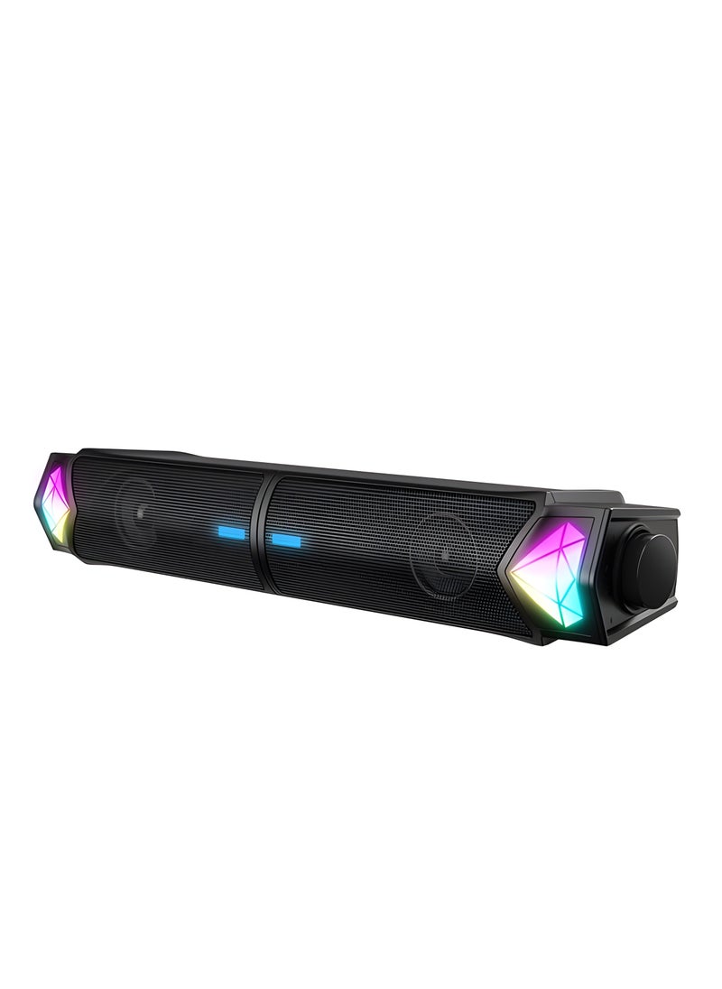 onikuma - Onikuma L1 2-in-1 Speaker Bluetoot  and USB with RGB Lighting, , 10W Power, Volume Control – Compact Design-BLACK - Image 1