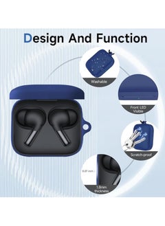 Generic Silicone Protective  Case for OnePlus Buds 3 with Keychain Cover (blue)  - Image 3