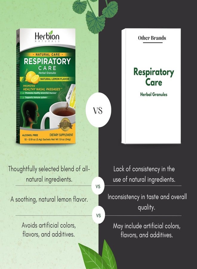 HERBION Naturals Respiratory Care Herbal Granules, Natural Lemon Flavor, Soothing Hot Drink, Promotes Respiratory Health & Seasonal Wellness, 10 Count (Pack of 1) - Image 4