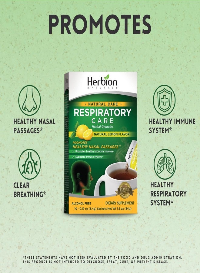 HERBION Naturals Respiratory Care Herbal Granules, Natural Lemon Flavor, Soothing Hot Drink, Promotes Respiratory Health & Seasonal Wellness, 10 Count (Pack of 1) - Image 3