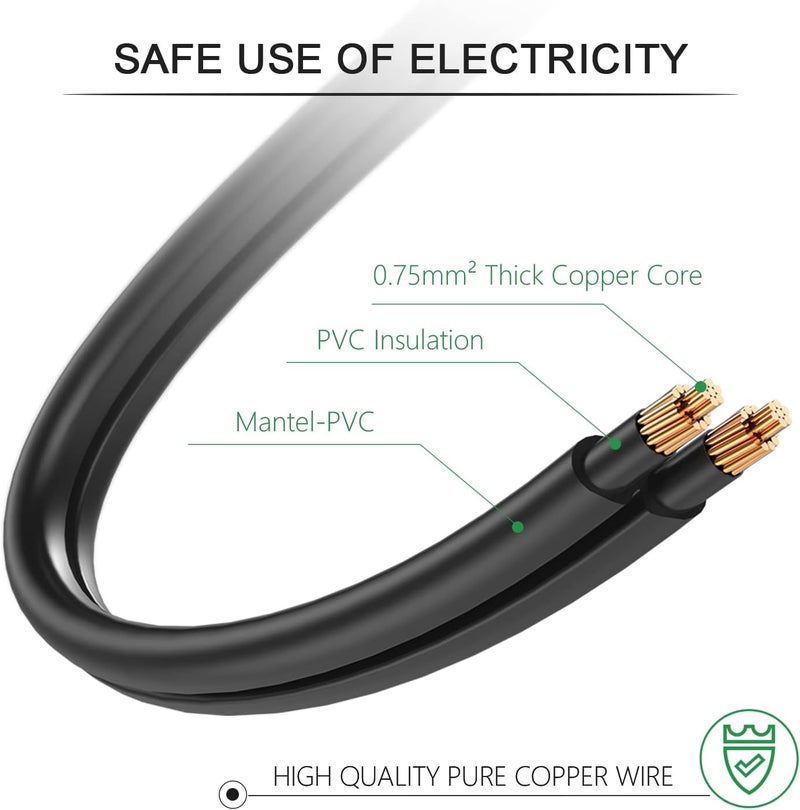 Bicmice 5M TV Power Cable for Samsung LG Philips Toshiba Sony Panasonic JVC TV Power Cord UK 3PIN Plug to 2PIN Figure 8(BS1363 to IEC 60227C7) - Image 5