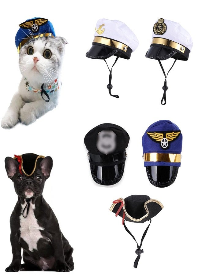 Soochat Pet Captain Hat Dog Sailor Hat Puppy Cat Sailor Outfit Halloween Cosplay Costume Hats - Image 4