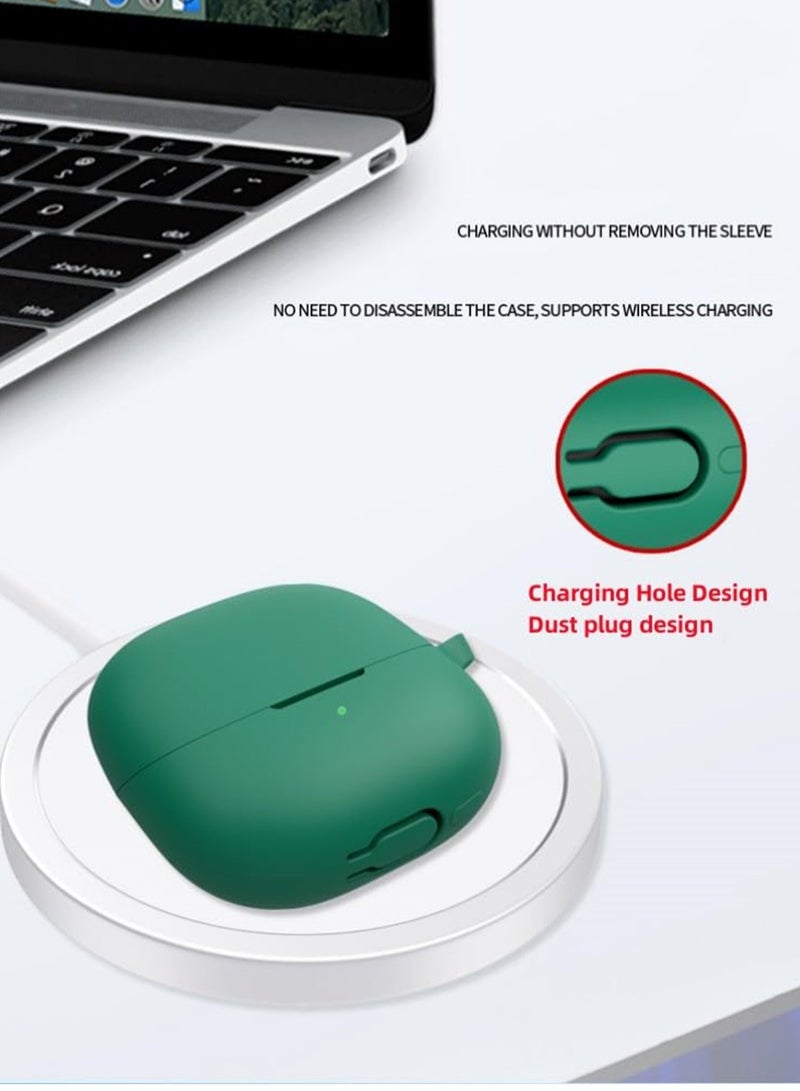 Silicone Case Compatible with Xiaomi Buds 5 Protective Cover with Carabiner (Black)  - Image 3